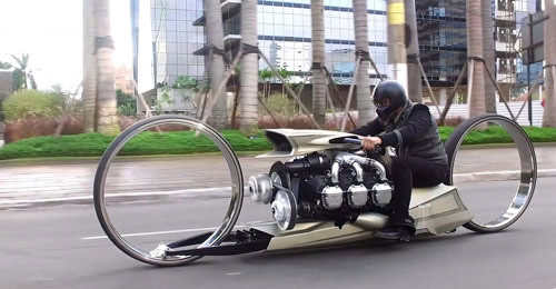 Super motorbike powered by aircraft engine